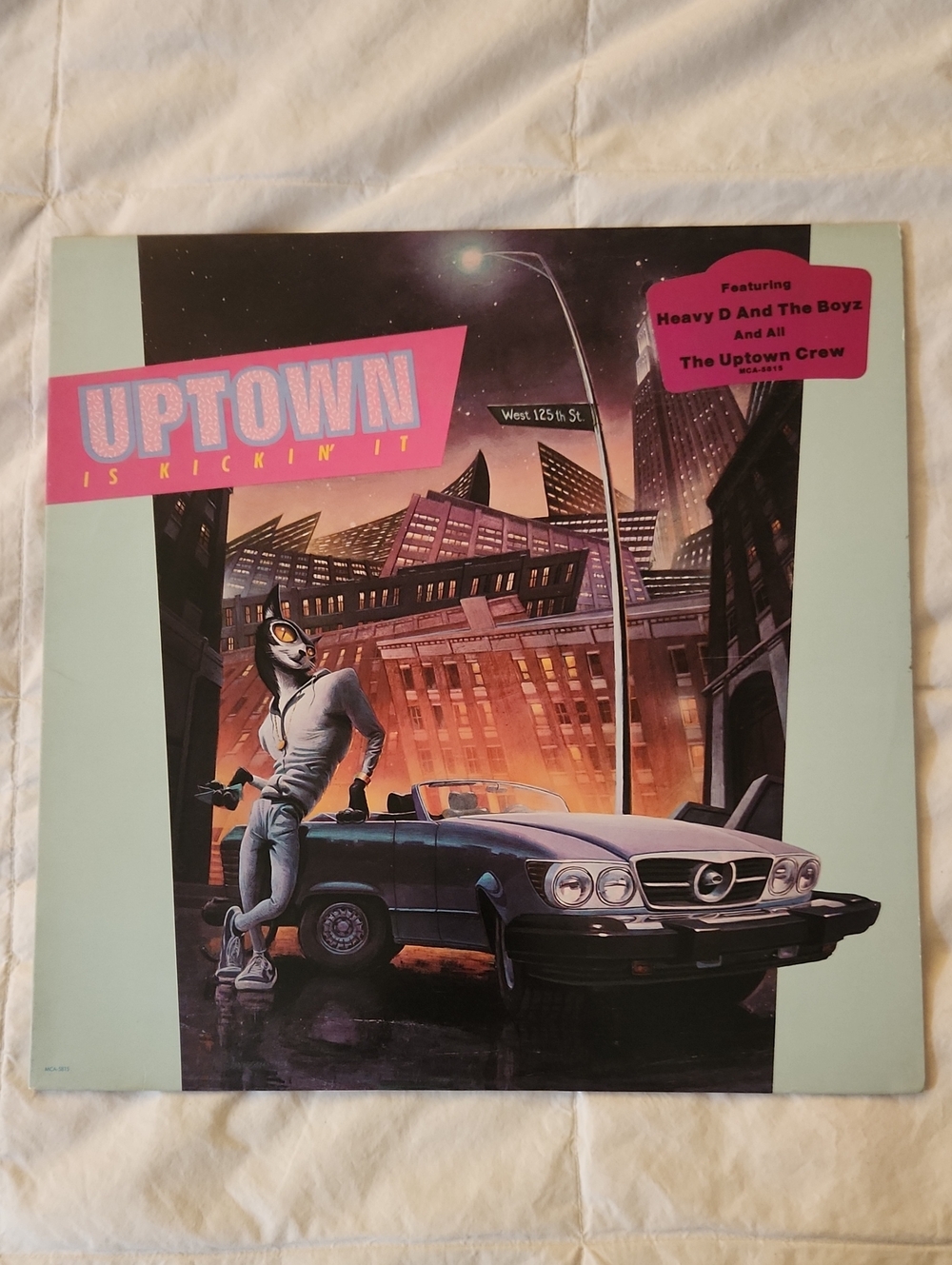 Uptown Is Kickin' It Vinyl Record Cover - Pastel Mint & Pink